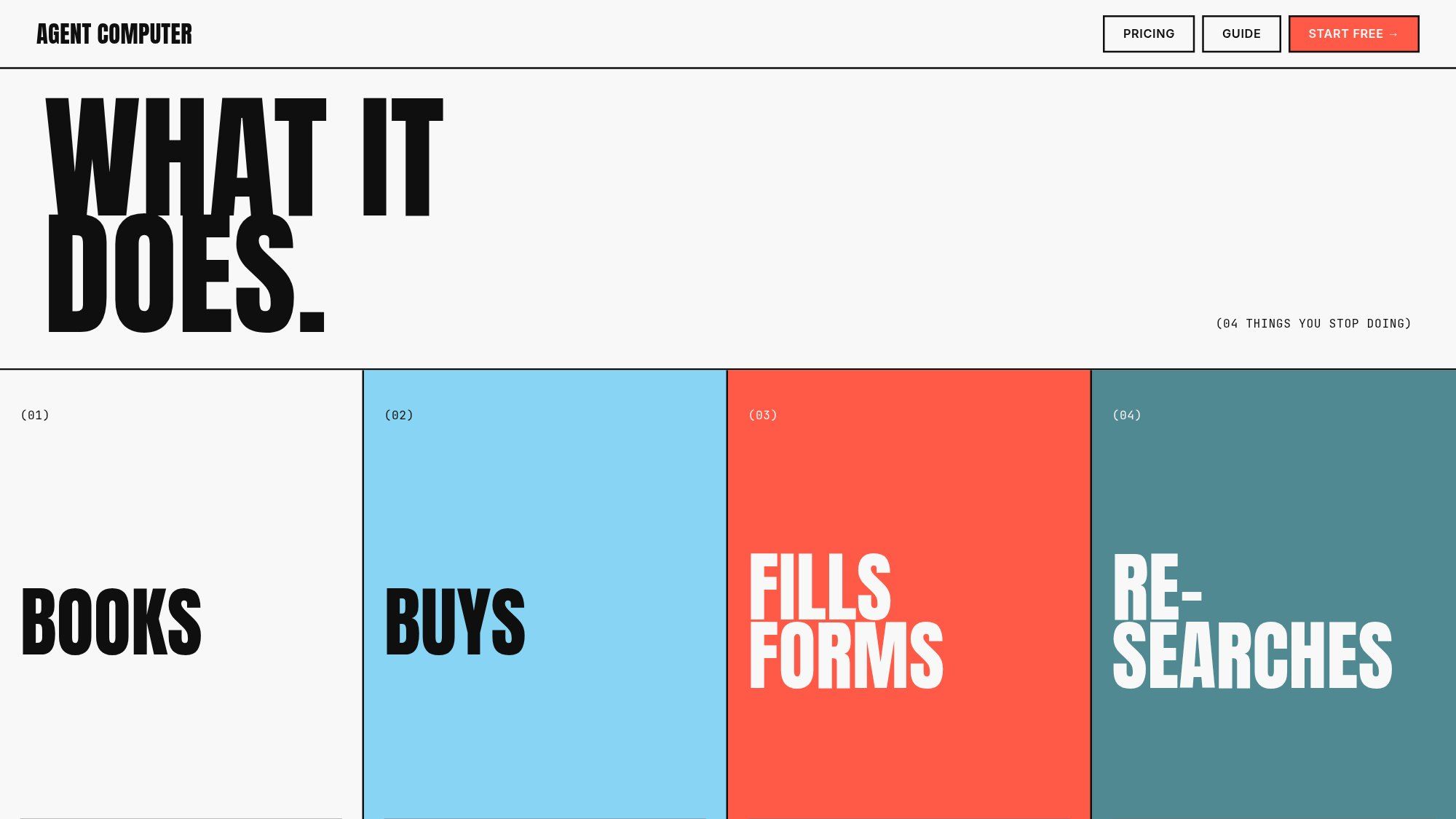 Four things you stop doing: books, buys, fills forms, researches.